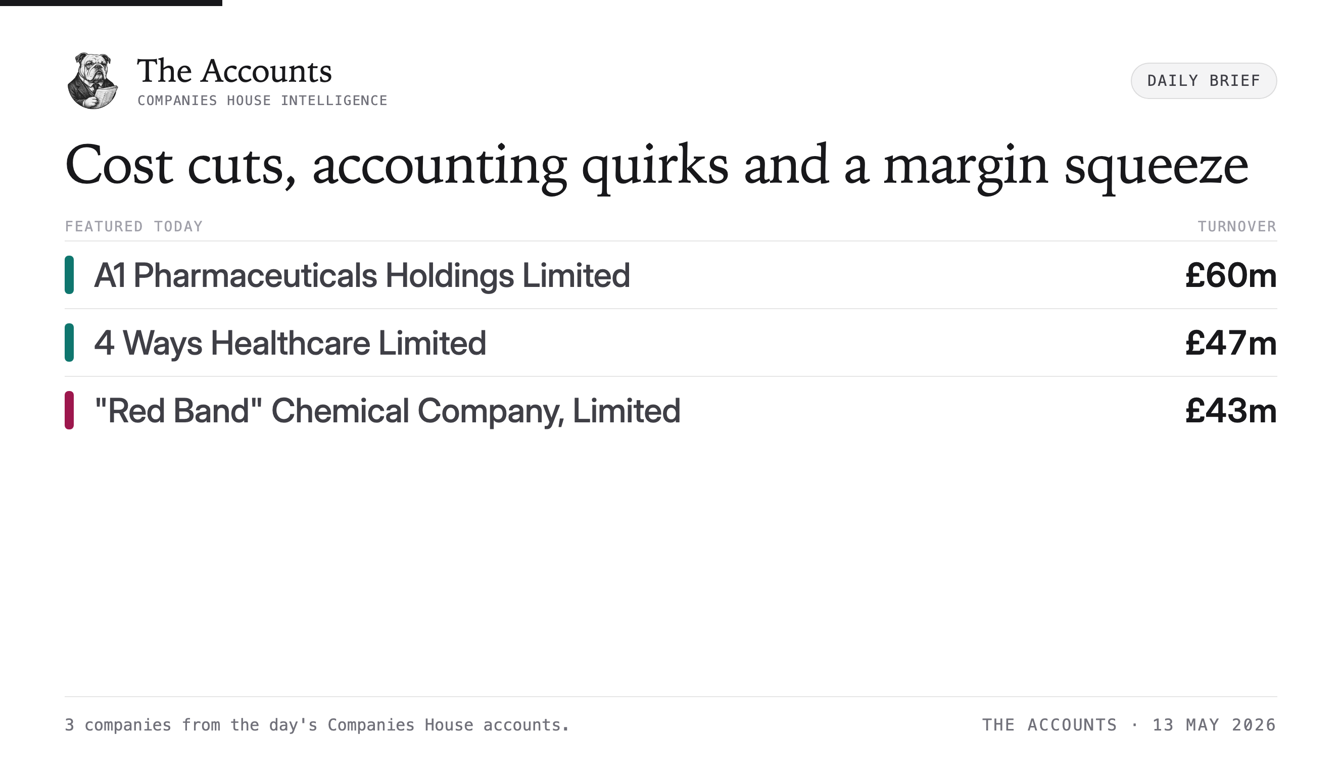 The Accounts daily brief — 13 May 2026