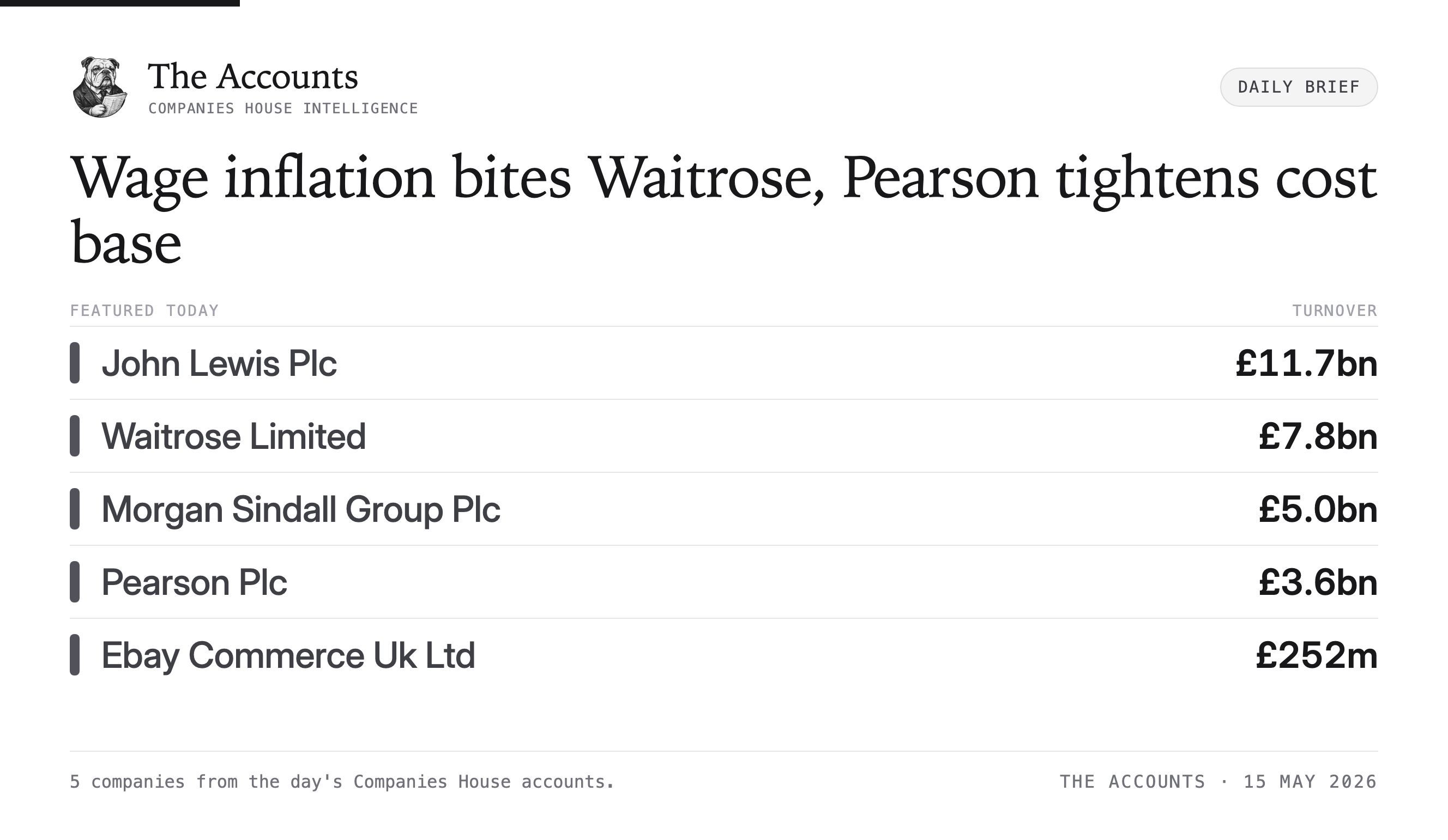 The Accounts daily brief — 15 May 2026