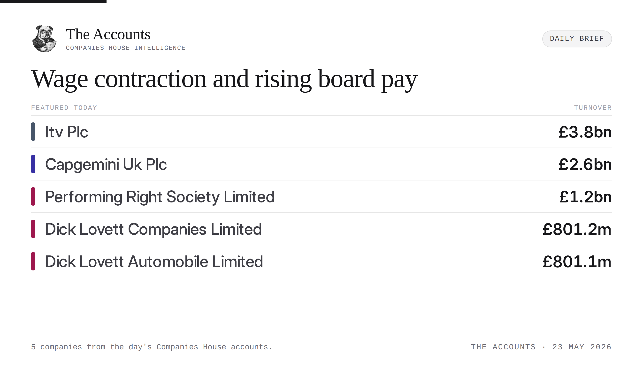 The Accounts daily brief — 23 May 2026