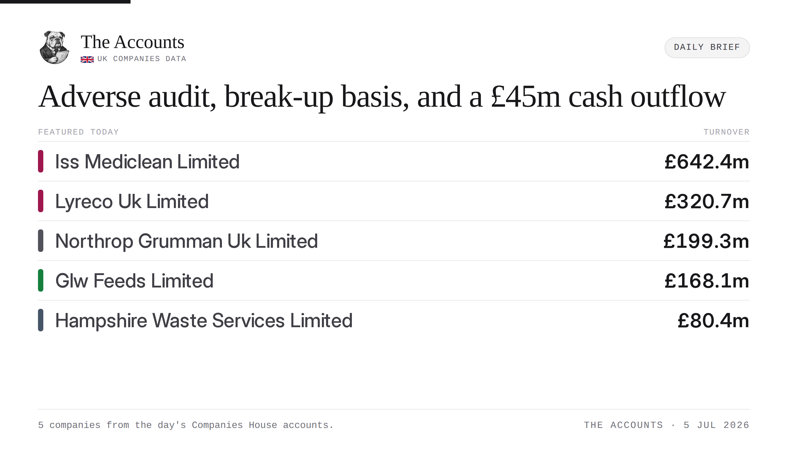 The Accounts daily brief — 5 July 2026